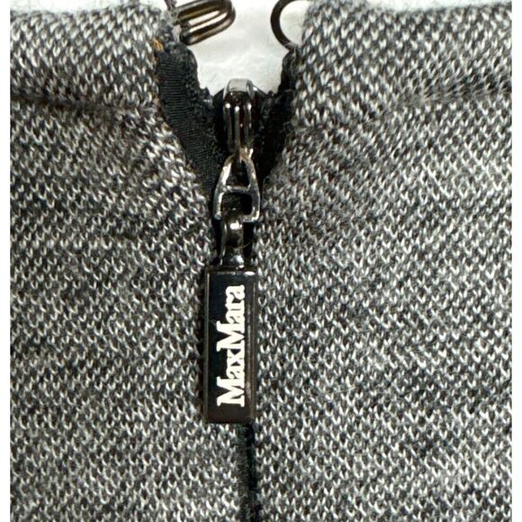 Max Mara Ginnata Wool Midi Dress Size 8 Front Zip Sheath Dark Gray NWT - Picture 9 of 16